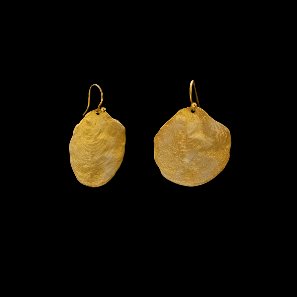 La Mer French Hook Gold Earrings by Michael Michaud