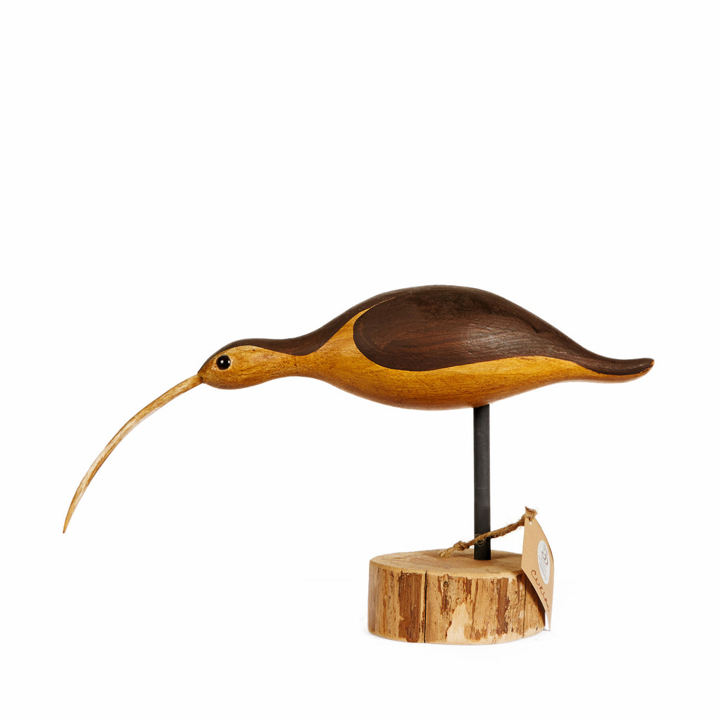 Hand Carved Feeding Curlew