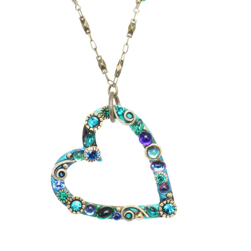 Emerald Open Heart Necklace by Michal Golan