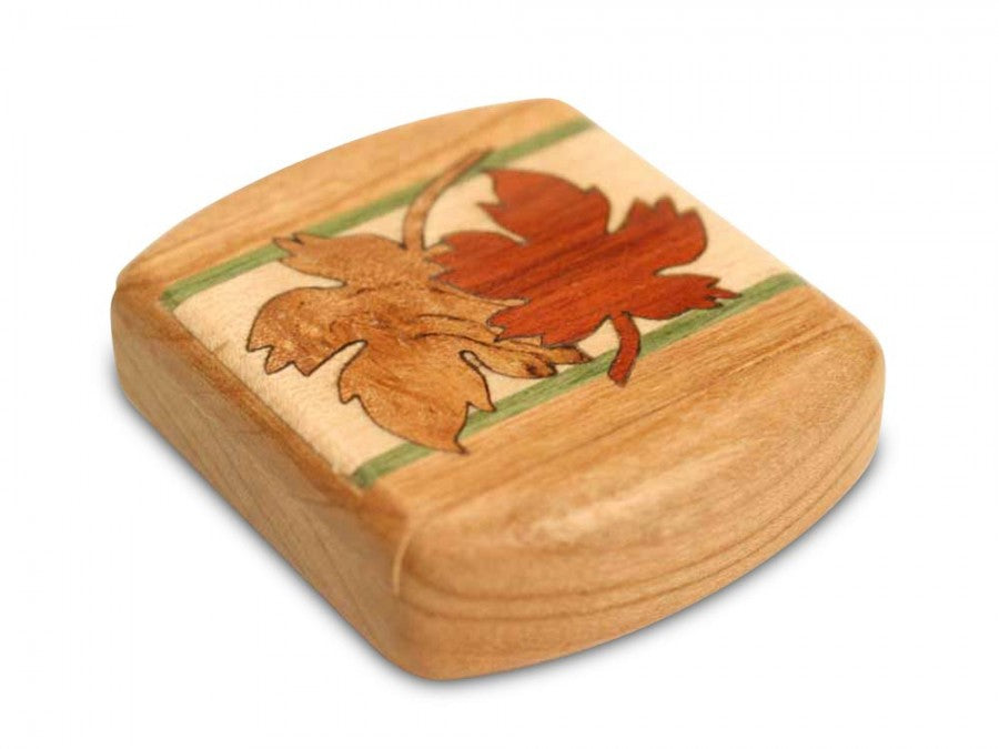 Maple Leaves Marquetry Mystery Box in Cherry