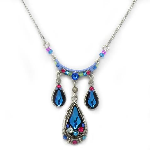 Bermuda Blue Emma Three Drop Necklace by Firefly Jewelry