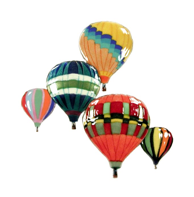 Five Balloons in Flight, Albuquerque Colors Wall Art by Bovano