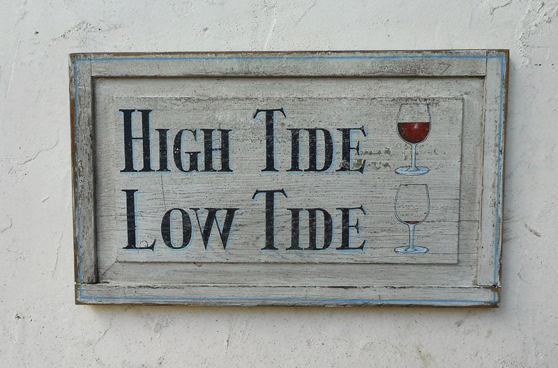 High Tide Low Tide with Wine Glasses