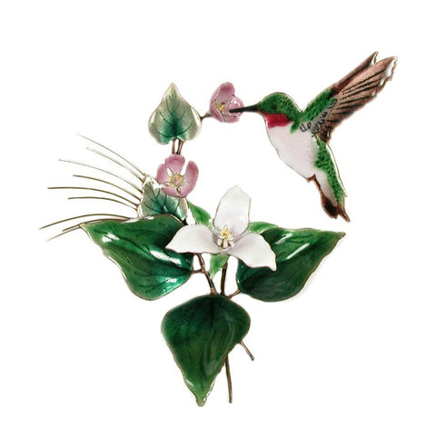 Hummingbird with Trillium Wall Art by Bovano Cheshire