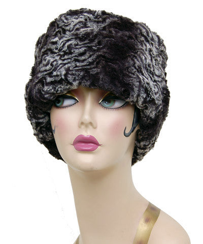 Smoky Essence Luxury Faux Fur Cuffed Pillbox Hat