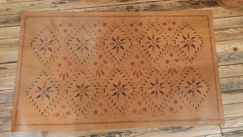 Wayside Inn Floorcloth with Border in Antique - Size 32'' x 52''