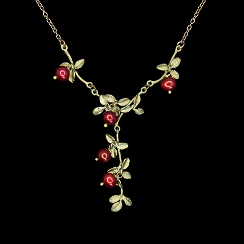 Cranberry 16 Inch Adjustable Drop Pendant Necklace by Michael Michaud