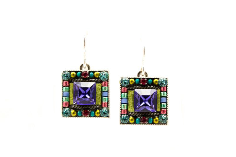 Soft Luxe Square Stone Earrings by Firefly Jewelry