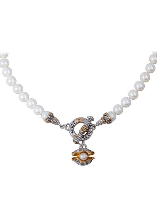 Ocean Images Collection Pearl in Shell String of Knotted Pearls Necklace by John Medeiros