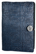 Large Leather Journal - Triskelion Knot in Navy