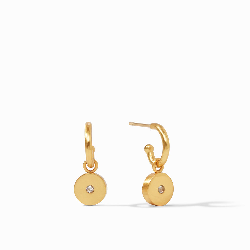 Poppy Hoop &amp; Charm Earring Gold Cz by Julie Vos