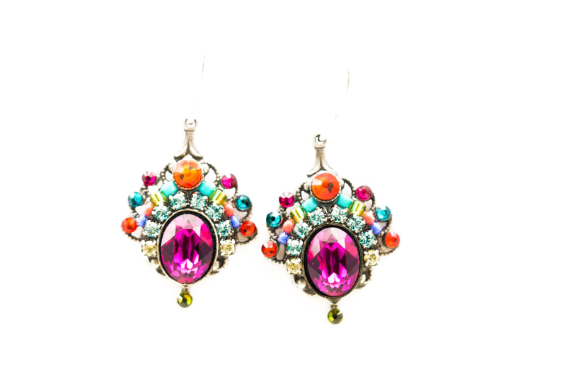Multi Color Fan Earrings by Firefly Jewelry