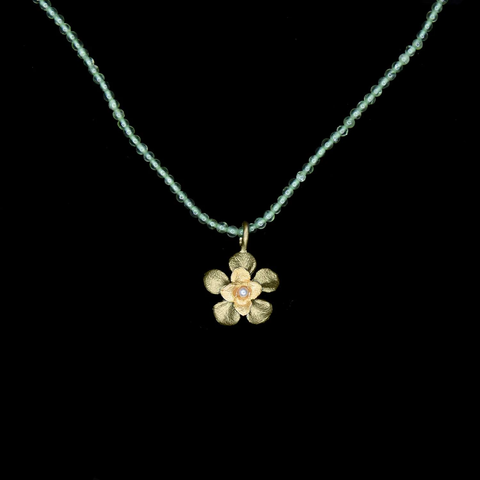 Desert Flower 16 Inch Peridot Pendant Necklace by Michael Michaud