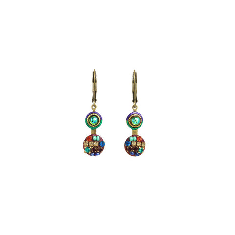 Multi Bright Two Circle Dangle Earrings by Michal Golan