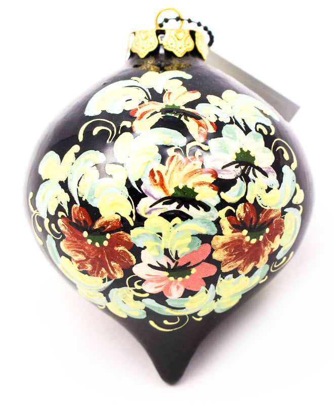 Wildflower Waltz Tear Drop Ceramic Ornament