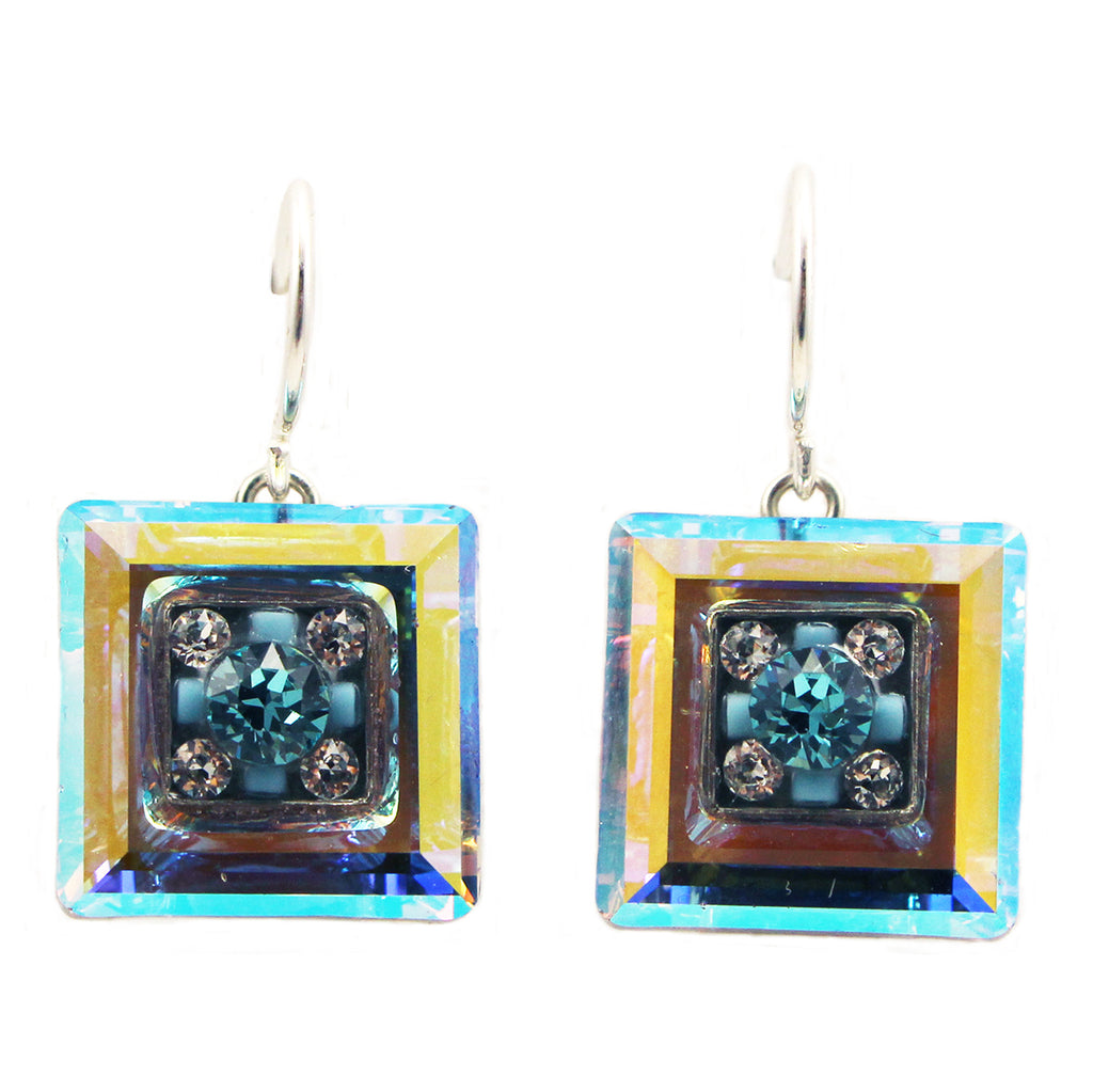Ice La Dolce Vita Crystal Square Earrings by Firefly Jewelry