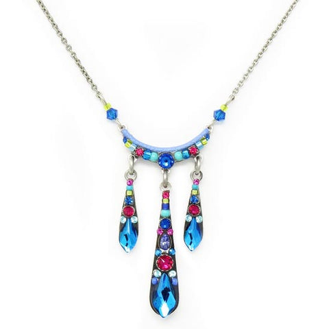 Bermuda Blue Small Gazelle Necklace by Firefly Jewelry