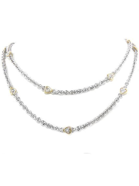 Heart Collection Clear CZ Stone Necklace with Clasp by John Medeiros