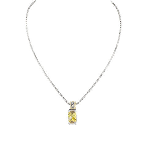 Beijos Cor Narrow TJ Cut Pendant Necklace Yellow by John Medeiros