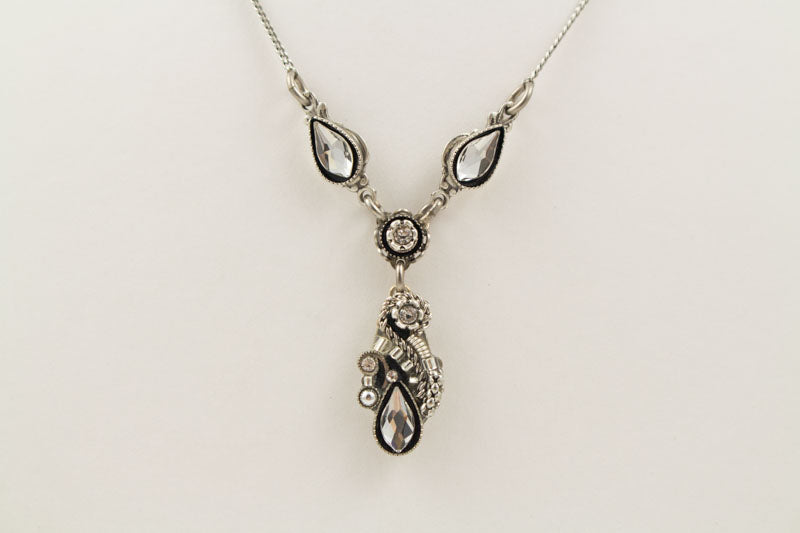 Silver Lily Drop Necklace by Firefly Jewelry