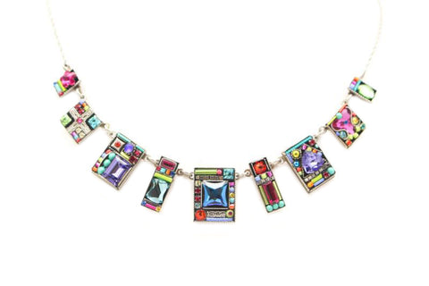 Multi Color Geometric Large Necklace by Firefly Jewelry