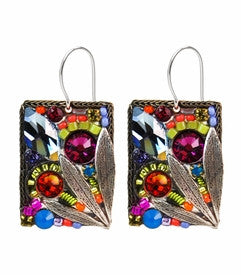 Multicolor Signature Collection Intricate Mosaic Earrings by Firefly Jewelry
