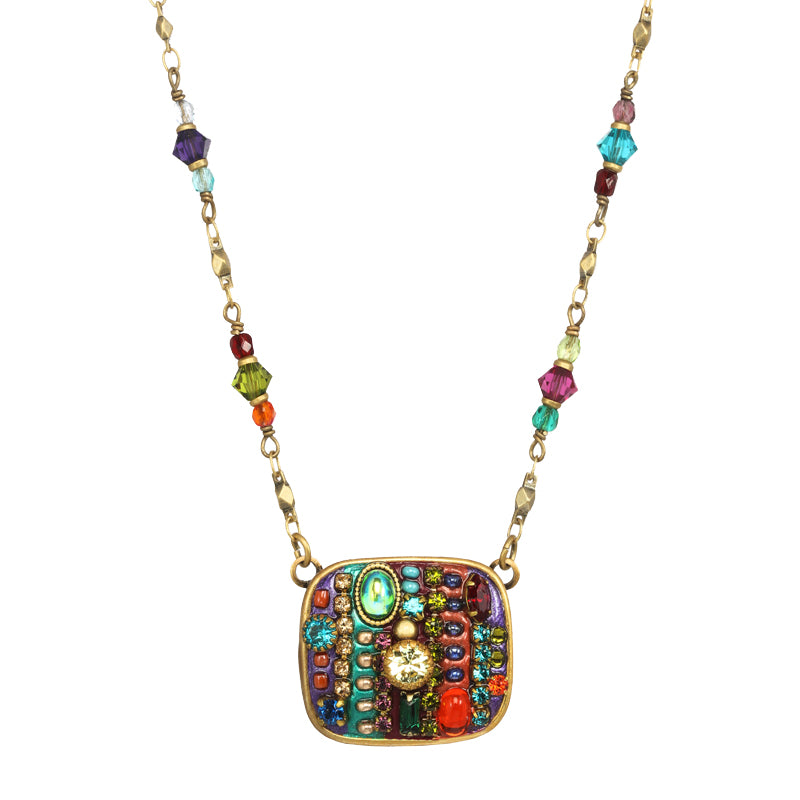 Multi Bright Square Necklace