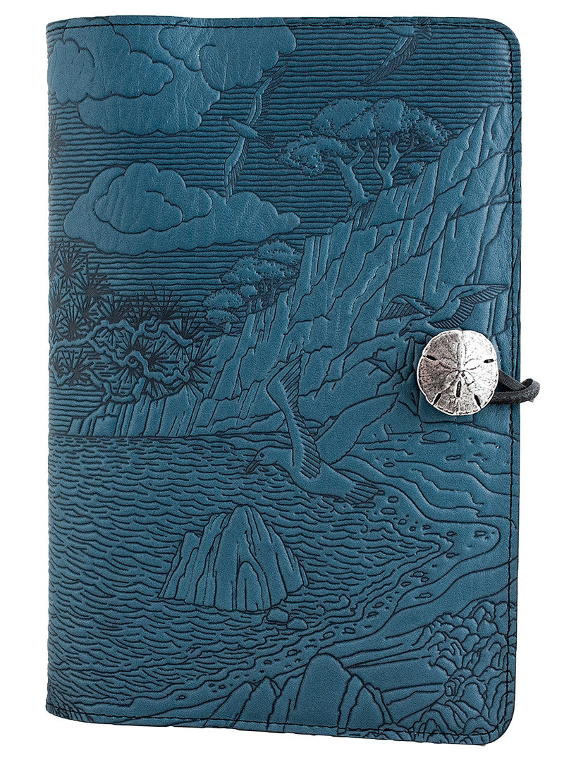 Large Leather Journal - Cypress Cove in Sky Blue