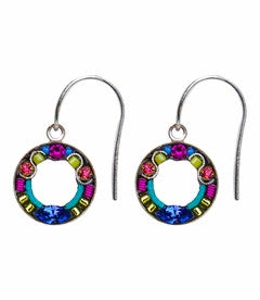 Multi Color Round Colorful Earrings by Firefly Jewelry