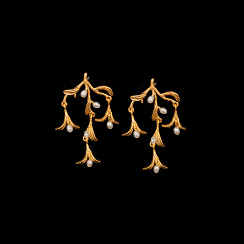 Night Willow Oval Drop Post Earrings By Michael Michaud