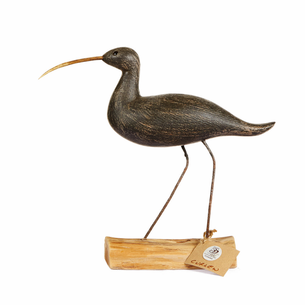 Hand Carved Long Neck Grey Curlew