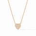 Heart Pave Delicate Necklace Gold Cubic Zirconia by Julie Vos