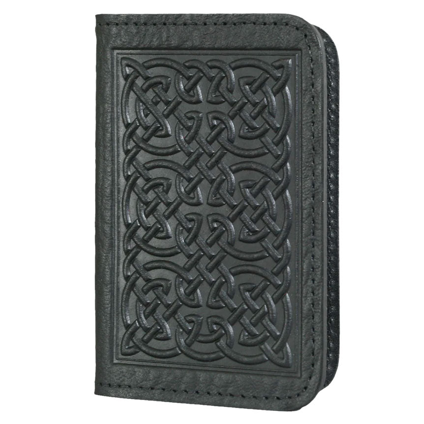 Leather Card Holder - Bold Celtic in Fern