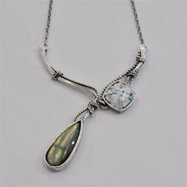 Labradorite Roman Glass Necklace
