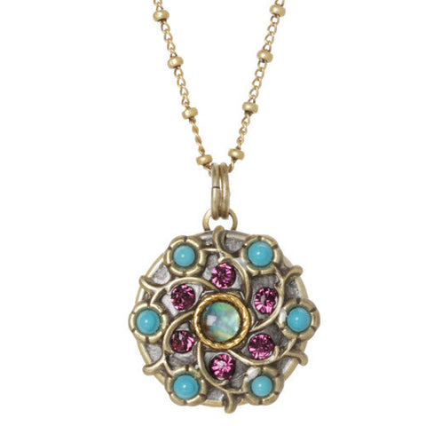 Small Round Turkish Bazaar Flower Necklace by Michal Golan
