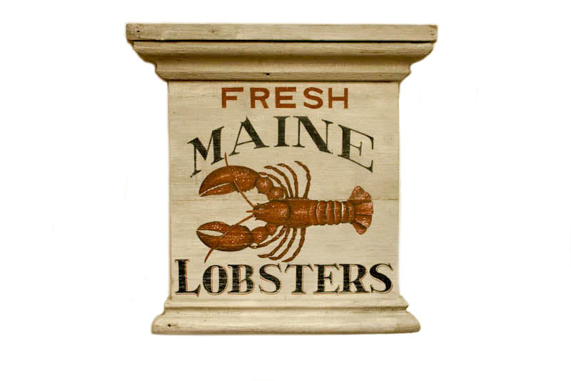 Fresh Maine Lobsters (B) with Painting of Lobster Americana Art
