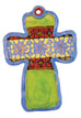 Stained Glass Band Flat Cross Ceramic Wall Art