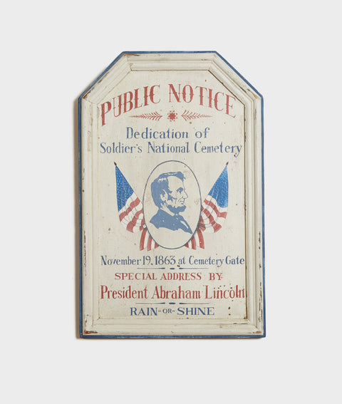 Public Notice with Lincoln Americana Art