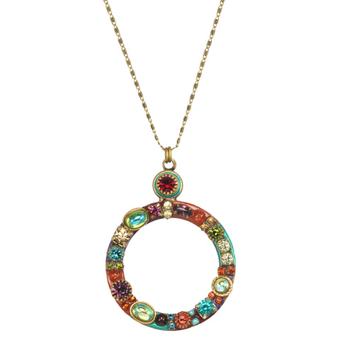 Multi Bright Open Circle Necklace