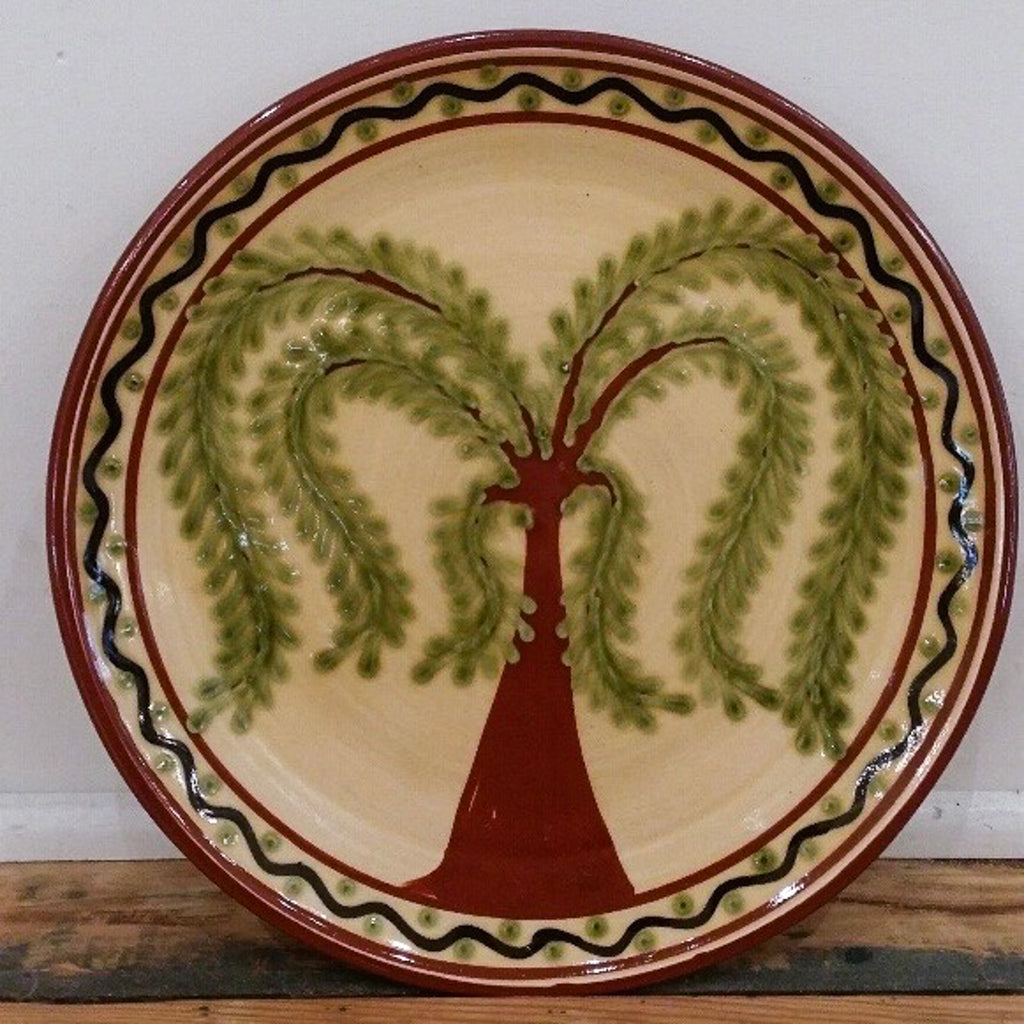 Redware Dinner Plate with Tree of Life
