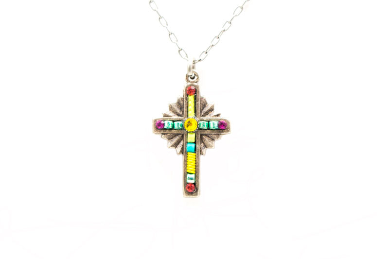 Sunflower Petite Cross Necklace by Firefly Jewelry
