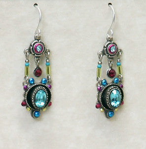 Multi Color Two Tier Earrings by Firefly Jewelry