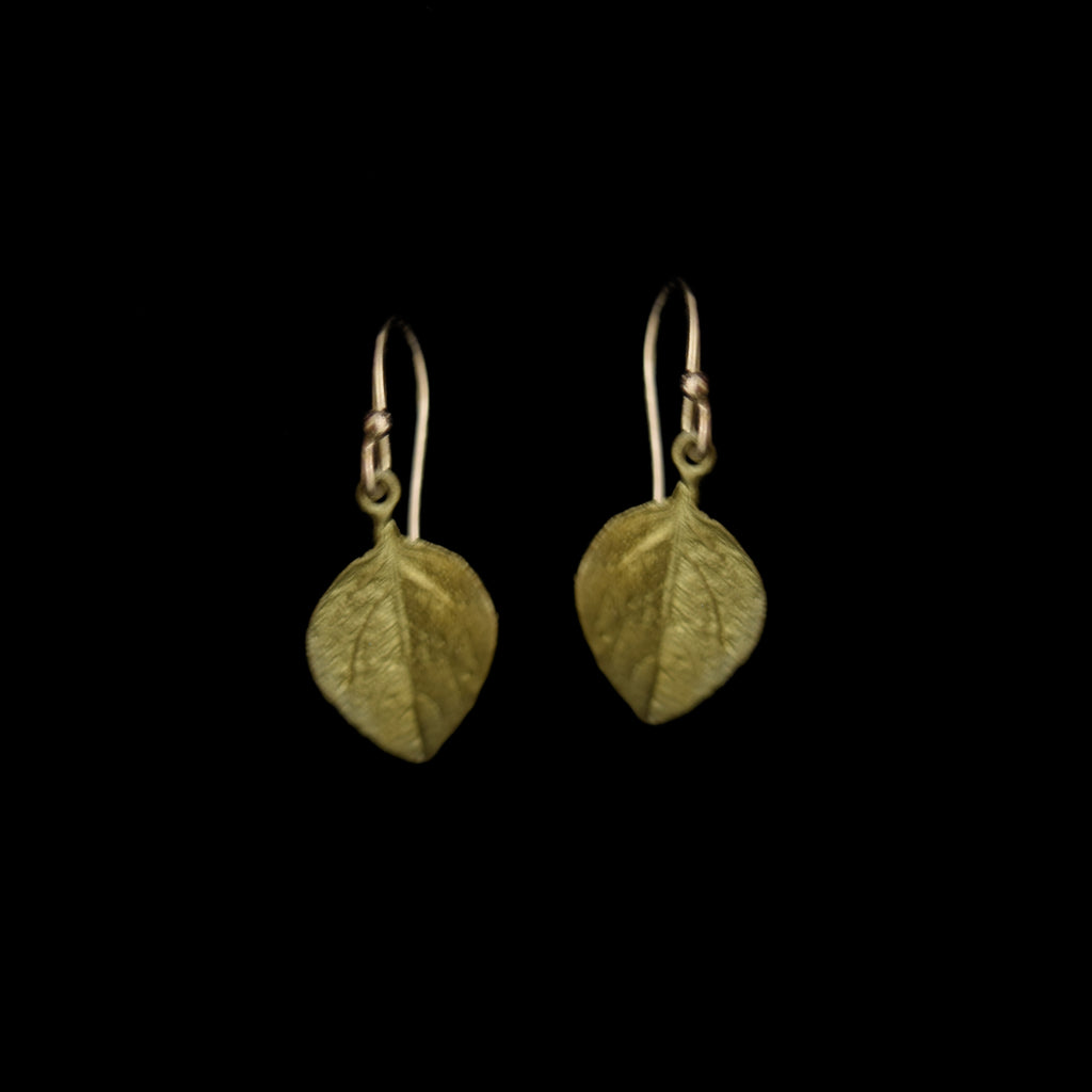 Sweet Basil Single Small Leaf Wire Earrings By Michael Michaud