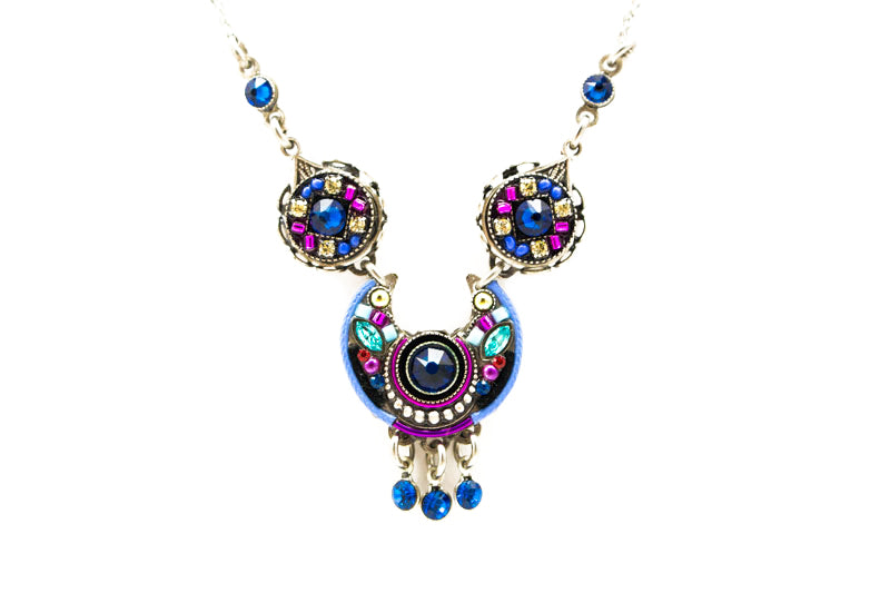 Bermuda Blue Lunette Necklace by Firefly Jewelry