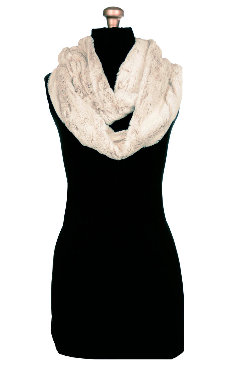 Khaki Luxury Faux Fur Infinity Scarf