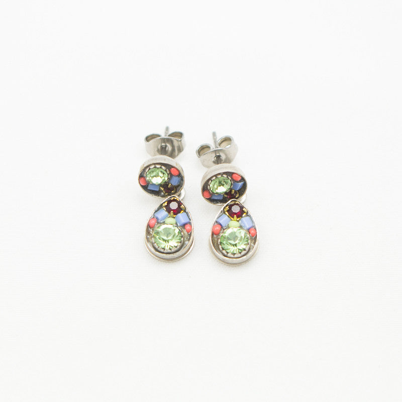 Peridot Sparkling Drop Post Earrings by Firefly Jewelry