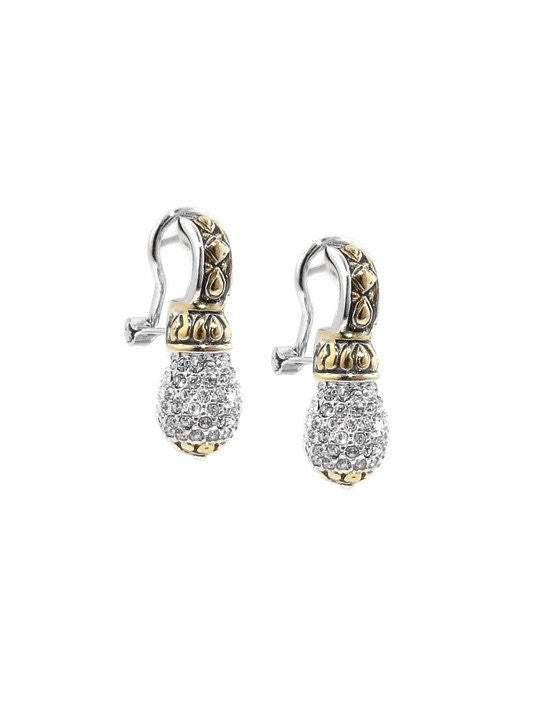 Briolette Pave Drop Post Clip Earrings by John Medeiros