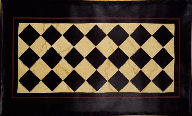 Diamond Floorcloth with Border in Marble - Size 32'' x 52''
