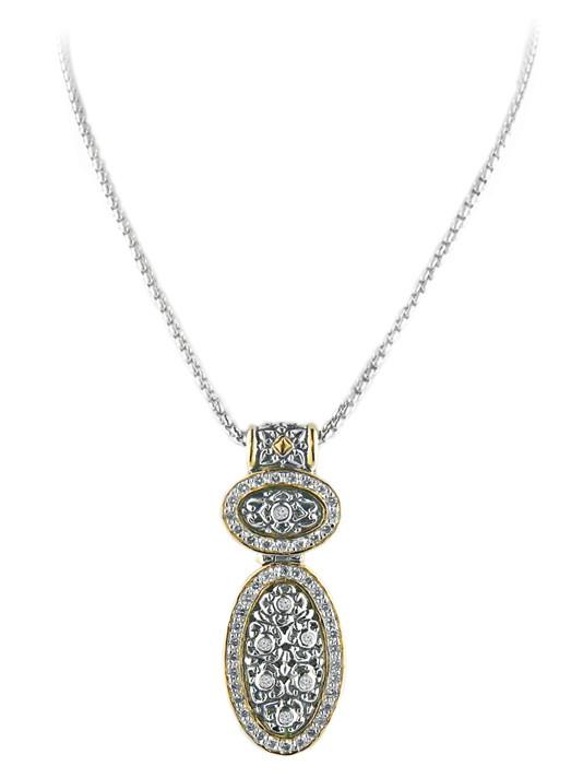 O-Link Collection Filigree Double Oval Slider with Chain  by John Medeiros
