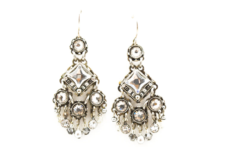 Silver Bright Chandelier Earrings by Firefly Jewelry